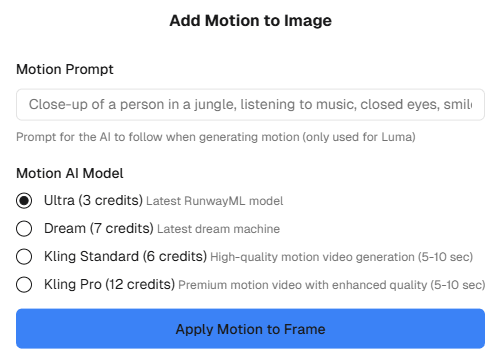 Screenshot of Motion variants in CopyCopter.